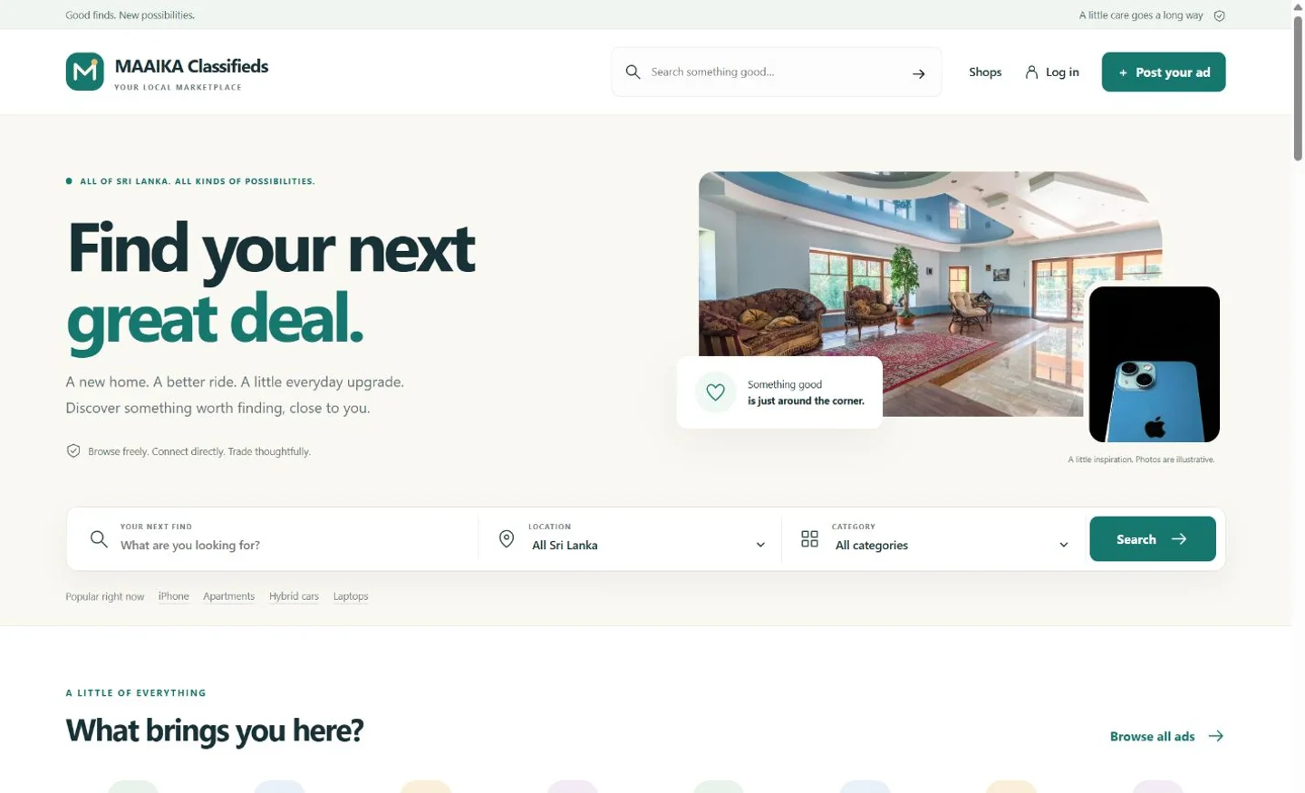 MAAIKA Classifieds — actual project screenshot