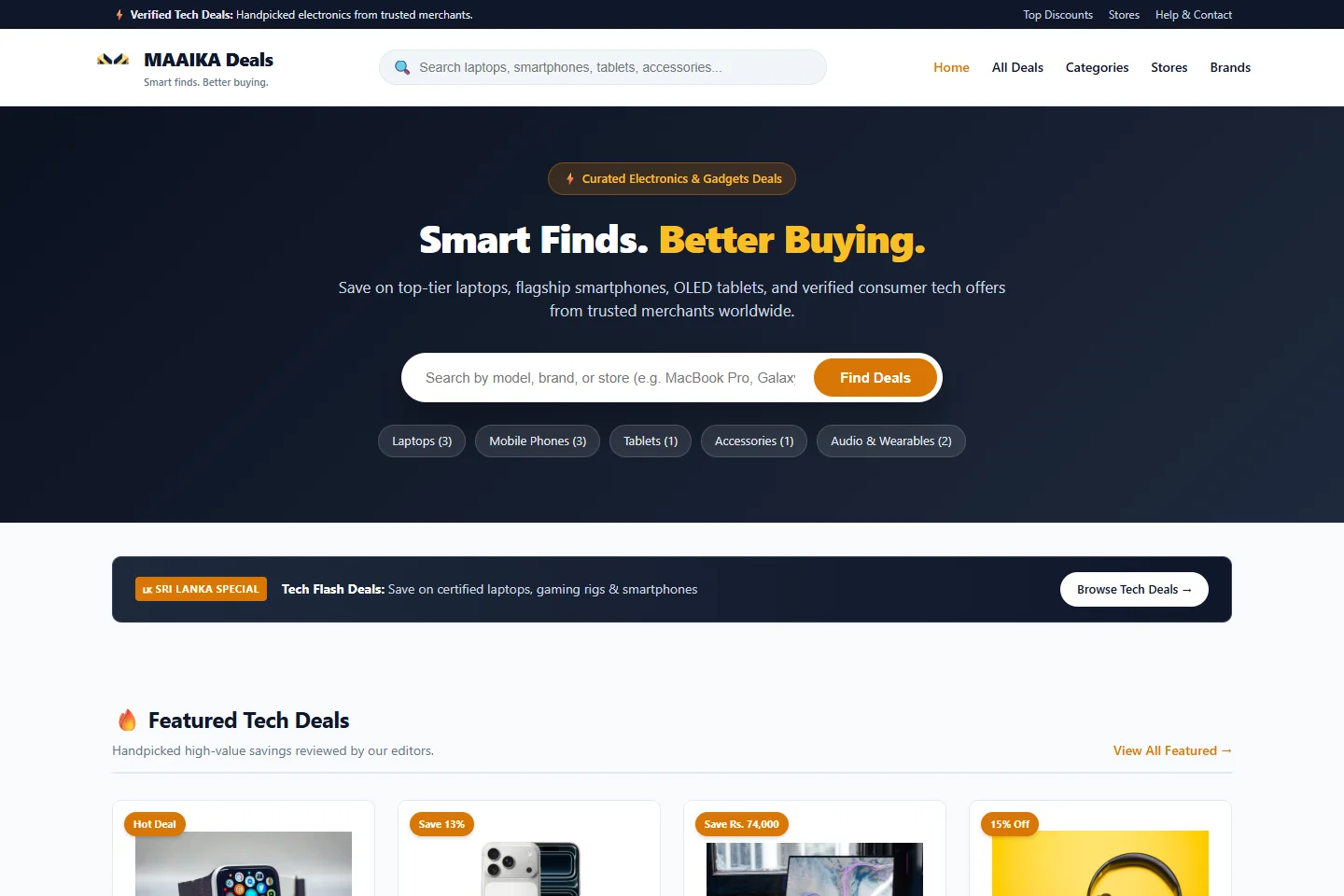 MAAIKA Deals — actual project screenshot